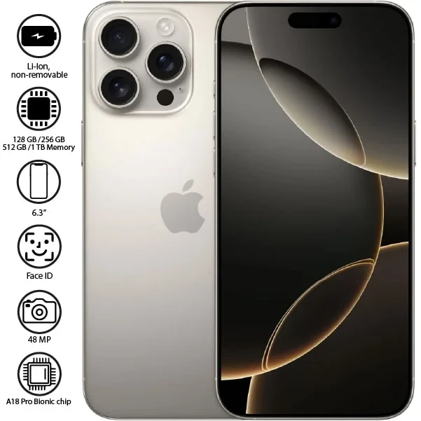 iphone 16 pro 128gb 256gb 512gb 1tb black light grey light peach white